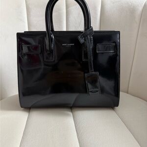 Saint Laurent Glossy Black Satchel